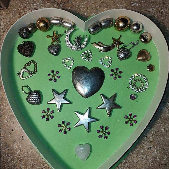 Vintage Hearts & Swarovski Sparkle — Estate Charm & Pendant Treasure Lot - Picture 2 of 10